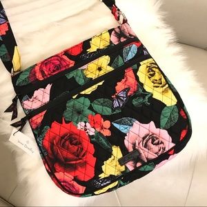 Vera Bradley Purse Bag Crossbody Tote Floral Black